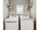 Convenient laundry room showcasing modern appliances and shelving at 800 Old Plank Sq, Duluth, GA 30097