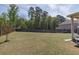 Large, private backyard featuring a well-maintained lawn and wooden fence at 7435 Ansley Park Way, Cumming, GA 30028