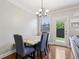 Dining area with backyard access, featuring a stylish table and comfortable seating at 8215 Harlond Way, Suwanee, GA 30024