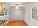 Breakfast nook with hardwood floors and a ceiling fan at 2711 Fairlane Dr, Atlanta, GA 30340