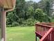 View of the backyard from a red deck at 25 Darcee Ct, Lawrenceville, GA 30046