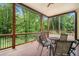 Screened porch with outdoor seating, offering a relaxing view of the lush backyard at 2638 Clairmont Rd, Atlanta, GA 30329