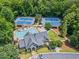 Overhead view of a neighborhood pool and tennis courts at 1000 Gunter Ct, Alpharetta, GA 30022