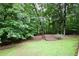 Backyard features a peaceful treed backdrop and ample green space at 2540 Ridgehurst Dr, Buford, GA 30518