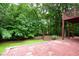 Backyard features a brick patio and lush greenery for peaceful outdoor living at 2540 Ridgehurst Dr, Buford, GA 30518