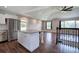 Modern updated kitchen with hardwood floors connects seamlessly to living room at 2646 Rockcliff Road Se, Atlanta, GA 30316