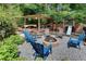 Backyard firepit area with chairs and a play structure, ideal for outdoor fun at 2716 Meadow Ridge Nw Dr, Duluth, GA 30096