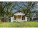 Exterior view of a home needing renovation with overgrown grass and mature trees surrounding the property at 1406 Allene Sw Ave, Atlanta, GA 30310