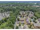 Aerial shot of a residential community with winding roads, manicured lawns, and mature trees at 401 Wellwood Way, Roswell, GA 30075