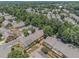 A beautiful aerial view of residential homes with mature trees and lush landscaping at 401 Wellwood Way, Roswell, GA 30075