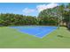 Well-maintained blue tennis courts surrounded by lush landscaping, ideal for tennis enthusiasts at 931 Sublime Trl, Canton, GA 30114