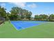 Community tennis courts featuring vibrant blue surfaces, green surroundings, and well-kept grounds at 931 Sublime Trl, Canton, GA 30114