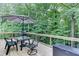 Inviting backyard deck with outdoor dining table and view of the trees at 2903 Brookshire Way, Duluth, GA 30096