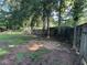 Spacious backyard features a wooden swing set and a wood privacy fence at 4720 Fowler Cir, Acworth, GA 30101
