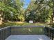 Back deck overlooks the private, treed yard and shed at 4720 Fowler Cir, Acworth, GA 30101