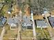 Aerial view showcasing the home's location, yard, neighborhood, and long driveway at , Atlanta, GA 30344