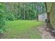 Backyard with lush green grass, foliage, and the rear of the property at 1724 Rhonda Ln, Stone Mountain, GA 30087