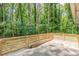 Wooden deck with views of a lush backyard surrounded by mature trees at 2806 Hedgewood Nw Dr, Atlanta, GA 30311