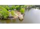 High angle view of the lake and gazebo access path through park at 610 Syemore Pass, Canton, GA 30115