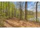 Scenic nature walking path through the trees next to the water at 610 Syemore Pass, Canton, GA 30115