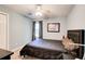 Bedroom with a queen size bed, ceiling fan, and dark curtains at 3531 Evans Ridge Dr, Atlanta, GA 30341