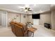 Finished basement living room with plush sofa, TV, and neutral color palette at 6211 Traymore Se Trce, Smyrna, GA 30082