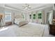 Spacious main bedroom with a tray ceiling, large windows and neutral decor creating a serene retreat at 490 Duval Dr, Alpharetta, GA 30009