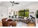 Comfortable living room with large windows, a cozy couch, and a modern telescope at 417 E College Ave # 302, Decatur, GA 30030