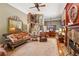 Spacious living area with fireplace, hardwood accents, and open floor plan at 1042 Bailey Rd, Woodstock, GA 30188