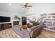 Open concept living room with hardwood floors and stylish decor at 1400 Land Rd, Canton, GA 30114