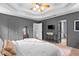 The Main Bedroom is spacious, with carpeted floors, a ceiling fan, and multiple windows at 1400 Land Rd, Canton, GA 30114