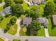 Aerial view showcasing a charming house surrounded by lush greenery and well-maintained lawns at 3348 Summit Turf Ln, Snellville, GA 30078