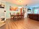Formal dining room features a wooden table with seating for six and a decorative chandelier at 3534 Clancy Way, Smyrna, GA 30080