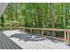 Spacious wooden deck with railing, surrounded by lush greenery and mature trees at 620 Amberidge Trl, Atlanta, GA 30328