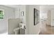 Modern bathroom with glass-enclosed shower and tiled flooring at 2973 Payton Ne Rd, Atlanta, GA 30345