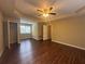 Spacious bedroom with trey ceilings, ceiling fan, and window at 4189 Duncan Ives Dr, Buford, GA 30519