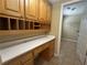 Convenient home office space with built-in desk, drawers and easy access to the laundry room at 4189 Duncan Ives Dr, Buford, GA 30519