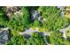 An aerial shot shows a property nestled among mature trees, offering privacy and serene suburban living at 525 Avala Ct, Johns Creek, GA 30022