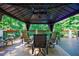 Charming outdoor dining under a gazebo, surrounded by lush greenery for relaxed meals at 525 Avala Ct, Johns Creek, GA 30022