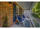 Inviting front porch with rocking chairs, brick facade, and classic details at 441 Belgrave Ln, Tucker, GA 30084