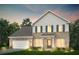 Attractive two-story home with brick and siding, a charming front porch, and attached garage at 3176 Morris Hills Dr, Dacula, GA 30019