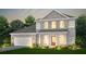 Elegant two-story home with brick facade, attached garage, and inviting front porch at 3176 Morris Hills Dr, Dacula, GA 30019