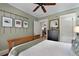Cozy bedroom with olive green walls and view to an office at 1300 North Ne Ave, Atlanta, GA 30307