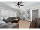 Inviting living room with hardwood floors, and comfortable gray sofas at 1300 North Ne Ave, Atlanta, GA 30307