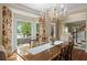 Dining room with hardwood floors, bright windows, and an elegant chandelier, ideal for hosting memorable dinners and gatherings at 1755 Noblin Summit Dr, Duluth, GA 30097