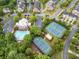 Aerial view of the community highlighting the pool, tennis courts, clubhouse, and residential area at 1235 Renaissance Se Ct, Mableton, GA 30126