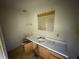 An aged bathroom with a sink, mirror, cabinets and fixtures at 5035 Chadwick Ct, Decatur, GA 30035