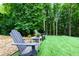 Backyard seating area featuring chairs and a table at 5930 Shannon Drive Dr, Cumming, GA 30040