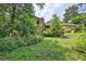 Backyard featuring lots of shrubbery with a partial view of the home's deck at 504 Rock Meadow Dr, Stone Mountain, GA 30088