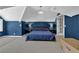 Spacious primary bedroom with a cozy ambiance, blue walls, and plush carpeting at 5154 Meadowbrook Cir, Suwanee, GA 30024